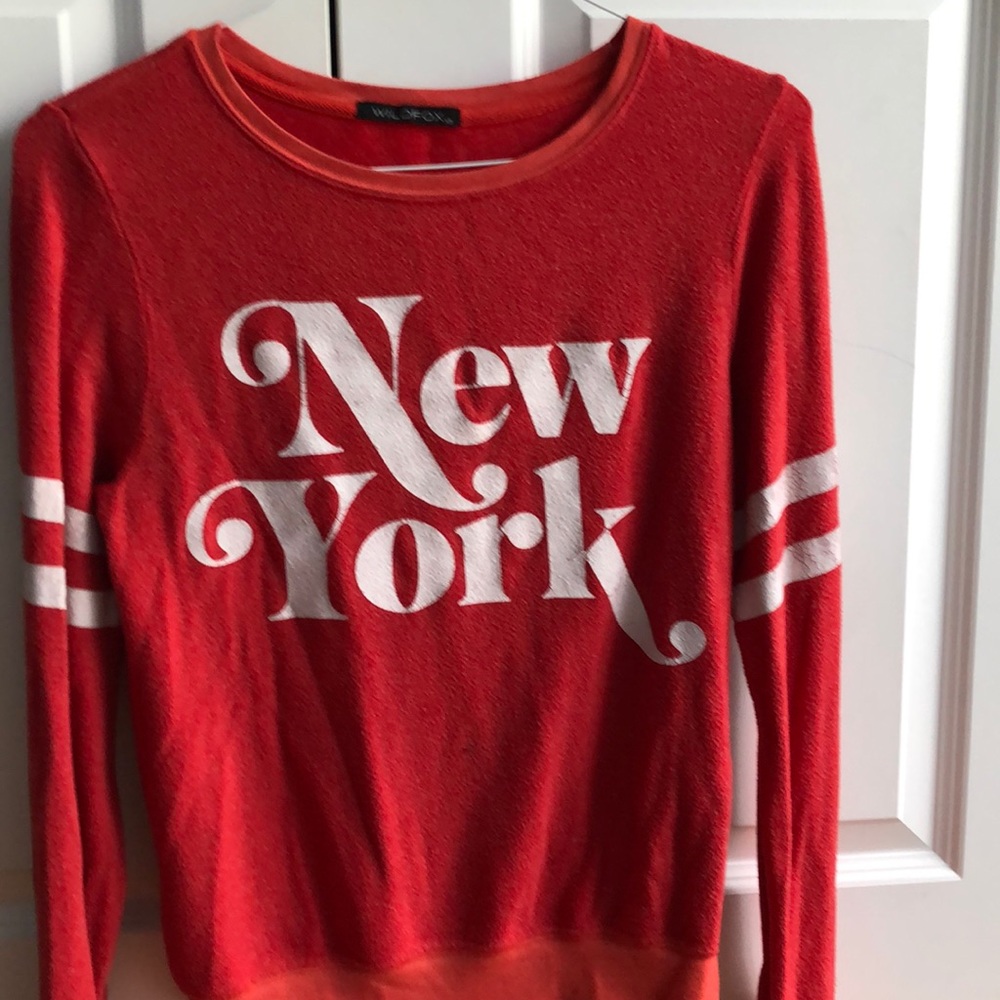 Cozy long sleeve red New York shirt